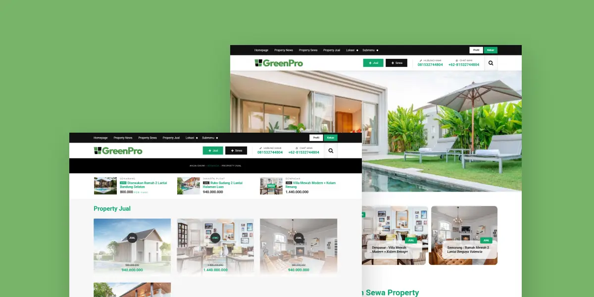 Website Properti Multi Agen Propertix Greenpro